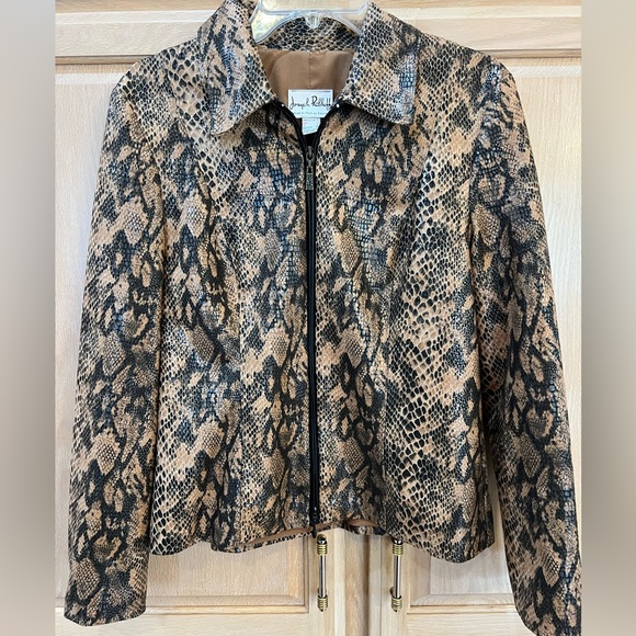 Joseph Ribkoff Python Jacket Zippered Front & Cuffs Size10 Faux Snakeskin - Picture 1 of 12